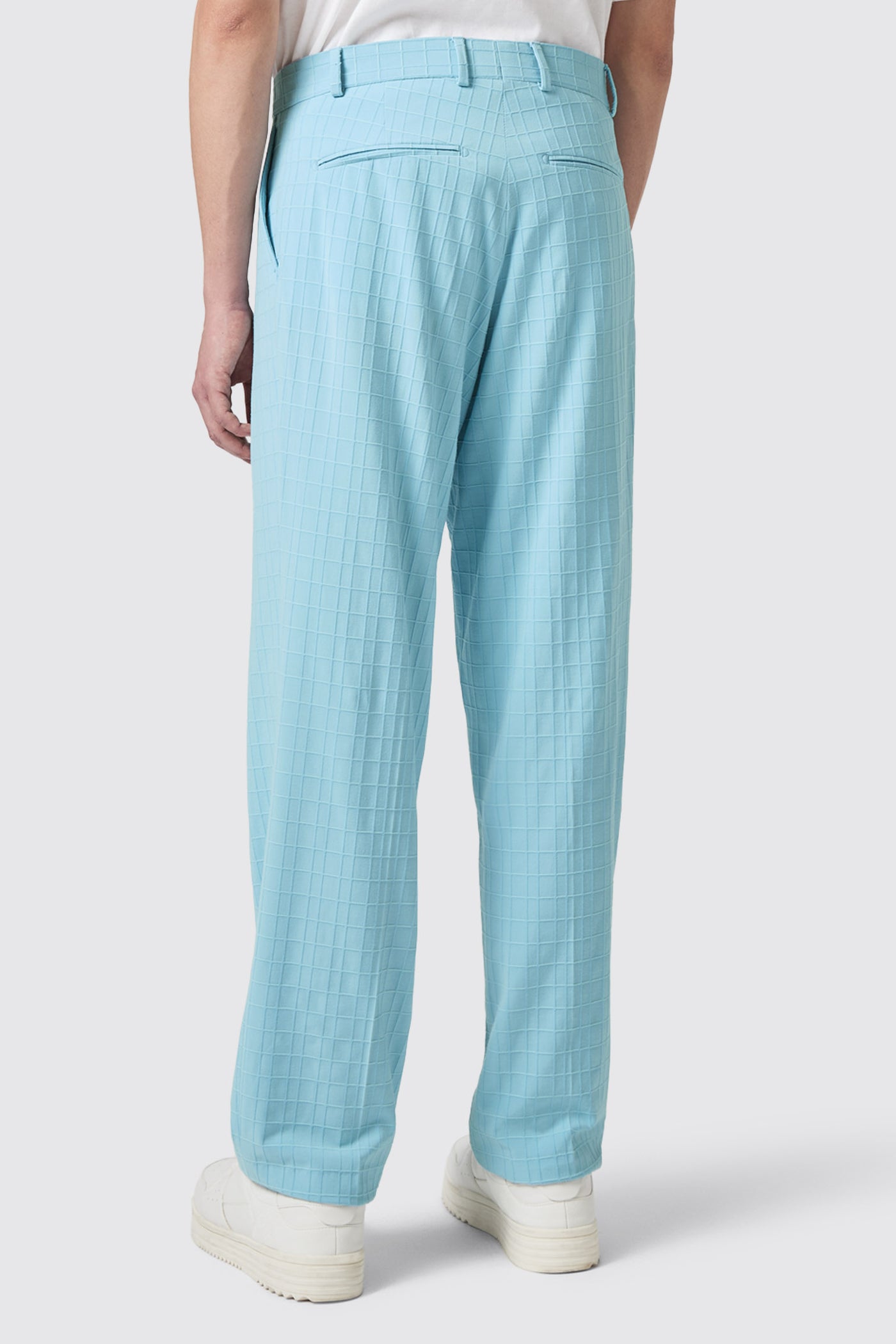 Zidan Oversized Blue Jacquard Pants -ARCHIVE