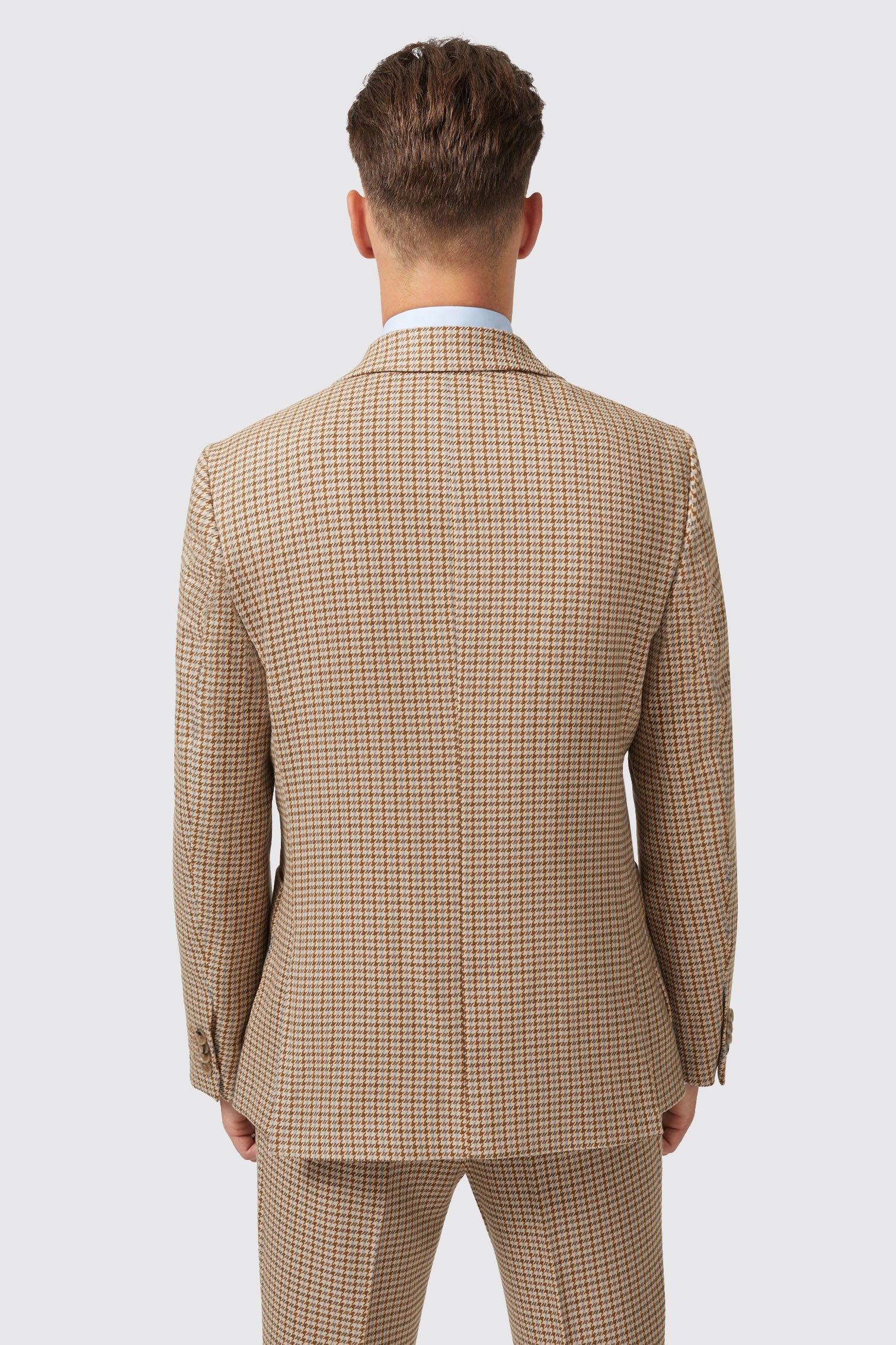 Shelby and Sons Vaughan Slim Fit Brown Wool Check Suit Twisted Tailor
