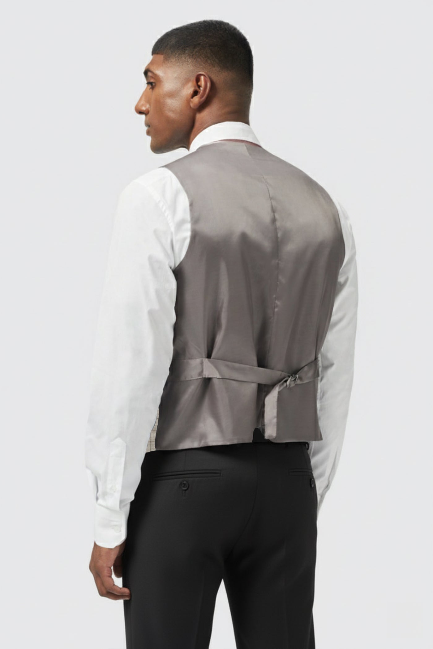 Wainwright Slim Fit Cream Check Waistcoat