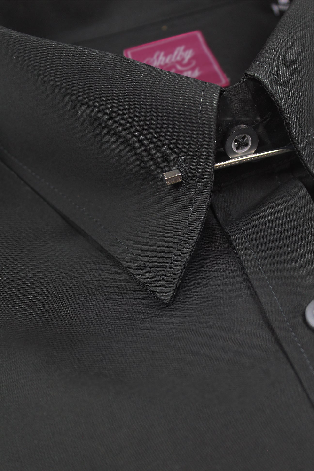 Webb Slim Fit Black Cotton Shirt