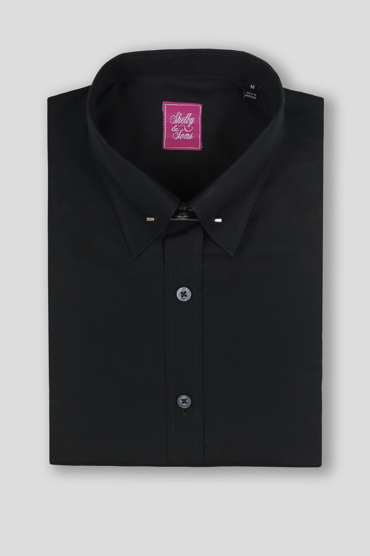 Webb Slim Fit Black Cotton Shirt