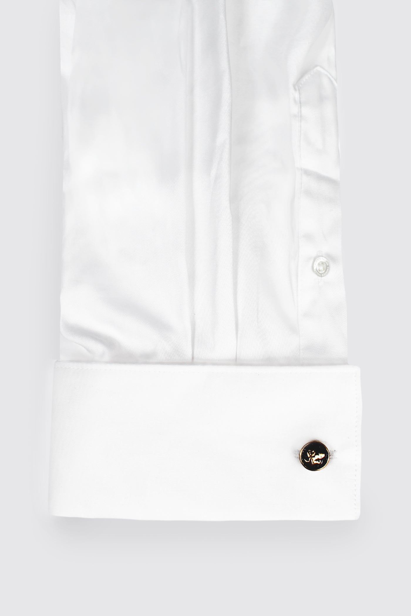 Leigh White Double Cuff Shirt with Gold Studded Collar - ARCHIVE