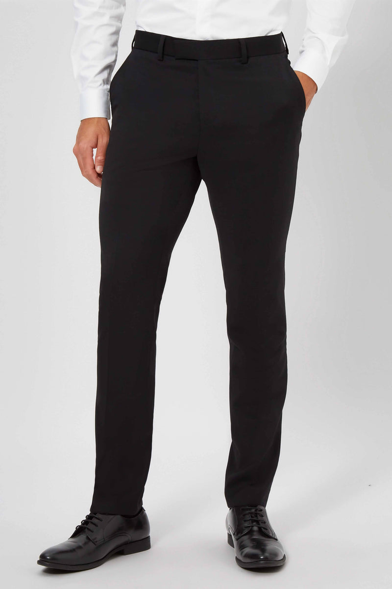 Perrin Slim Fit Black Wool Trousers - ARCHIVE – Twisted Tailor