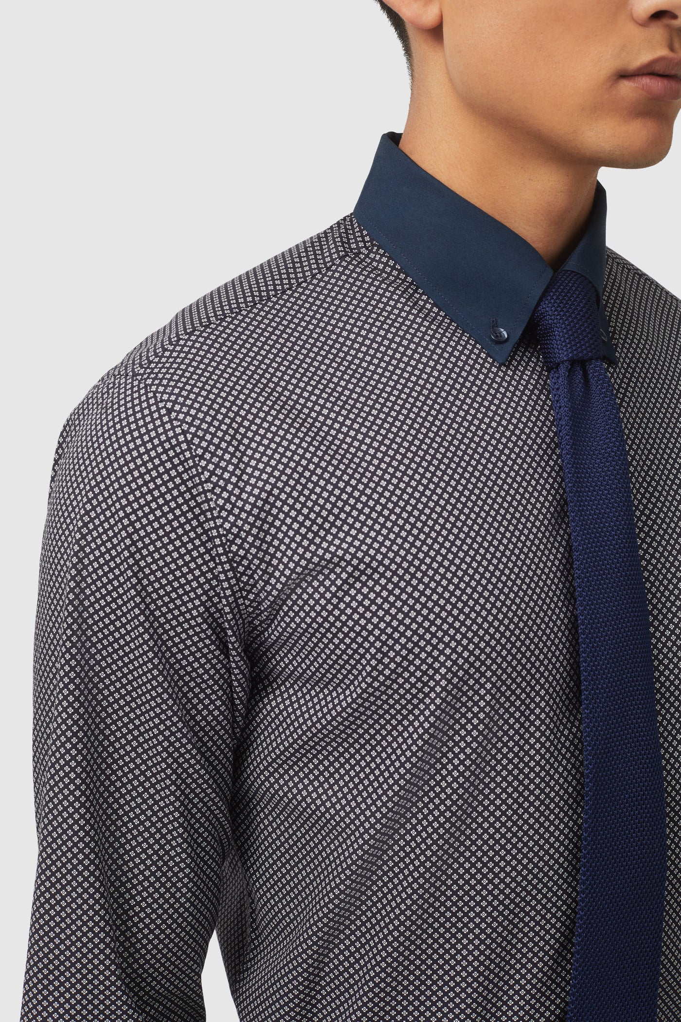 Watten Slim Fit Cotton Navy Shirt - ARCHIVE