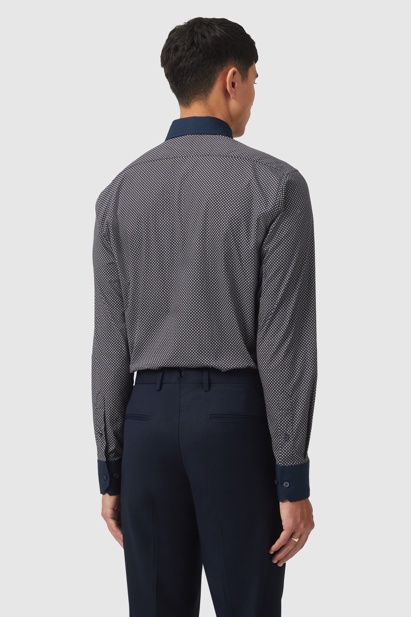 Watten Slim Fit Cotton Navy Shirt - ARCHIVE