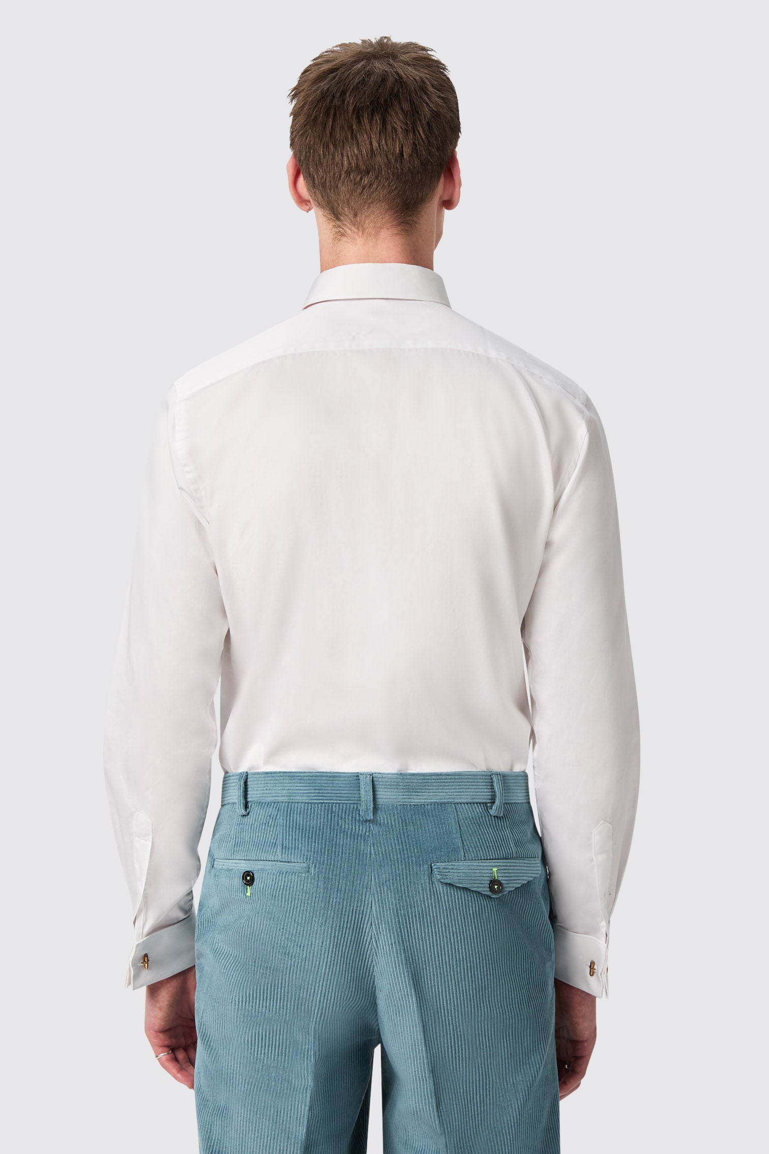 Twisted Tailor Eastwood White Double Cuff Shirt with Cufflinks