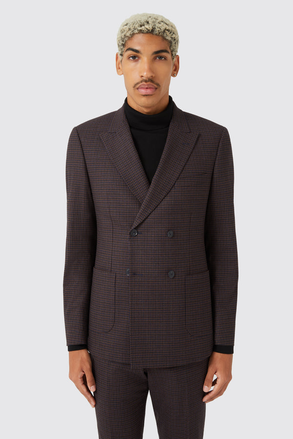 Torbay Slim Fit Burgundy Check Jacket - ARCHIVE