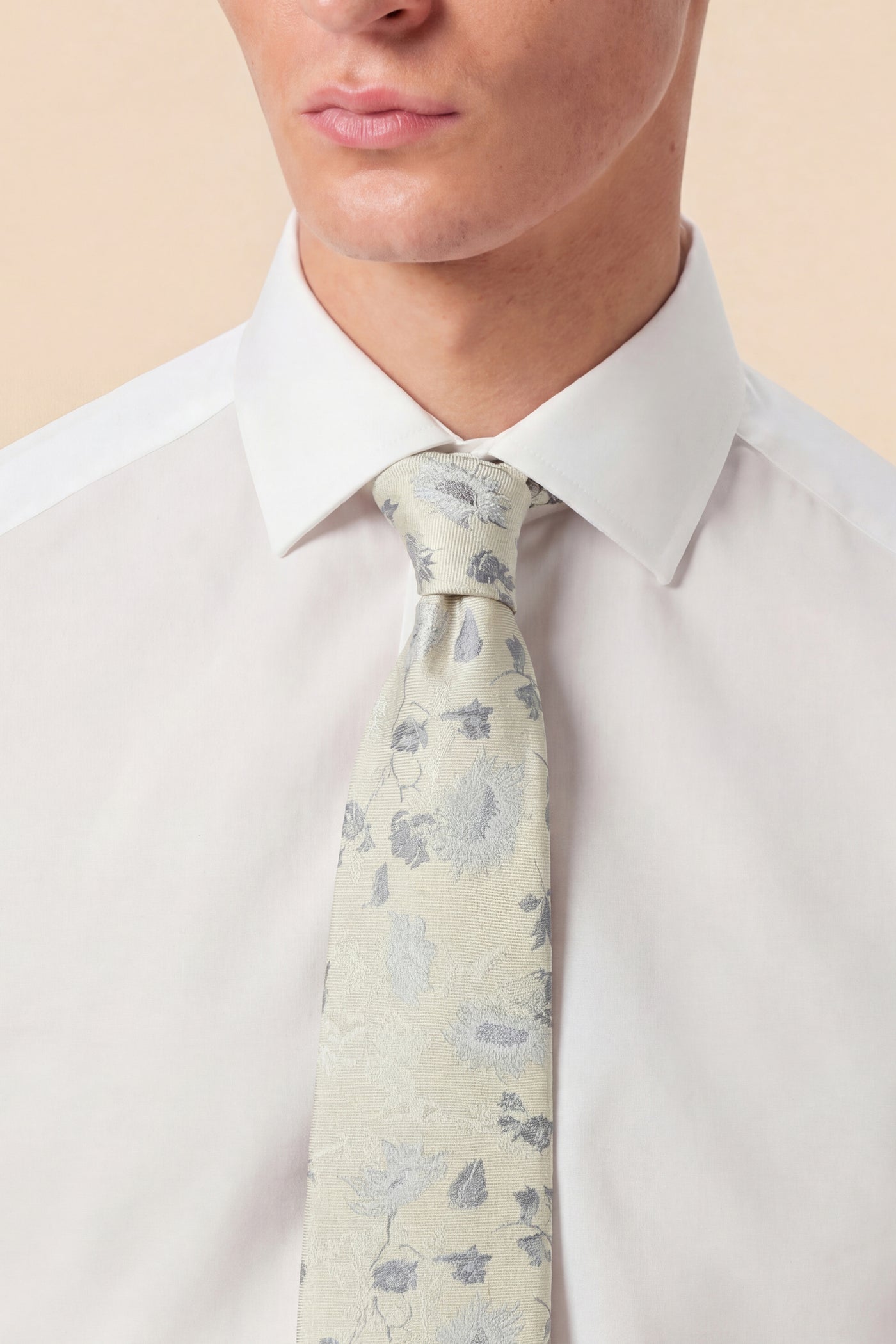 Adriana Silk Floral Champagne Tie