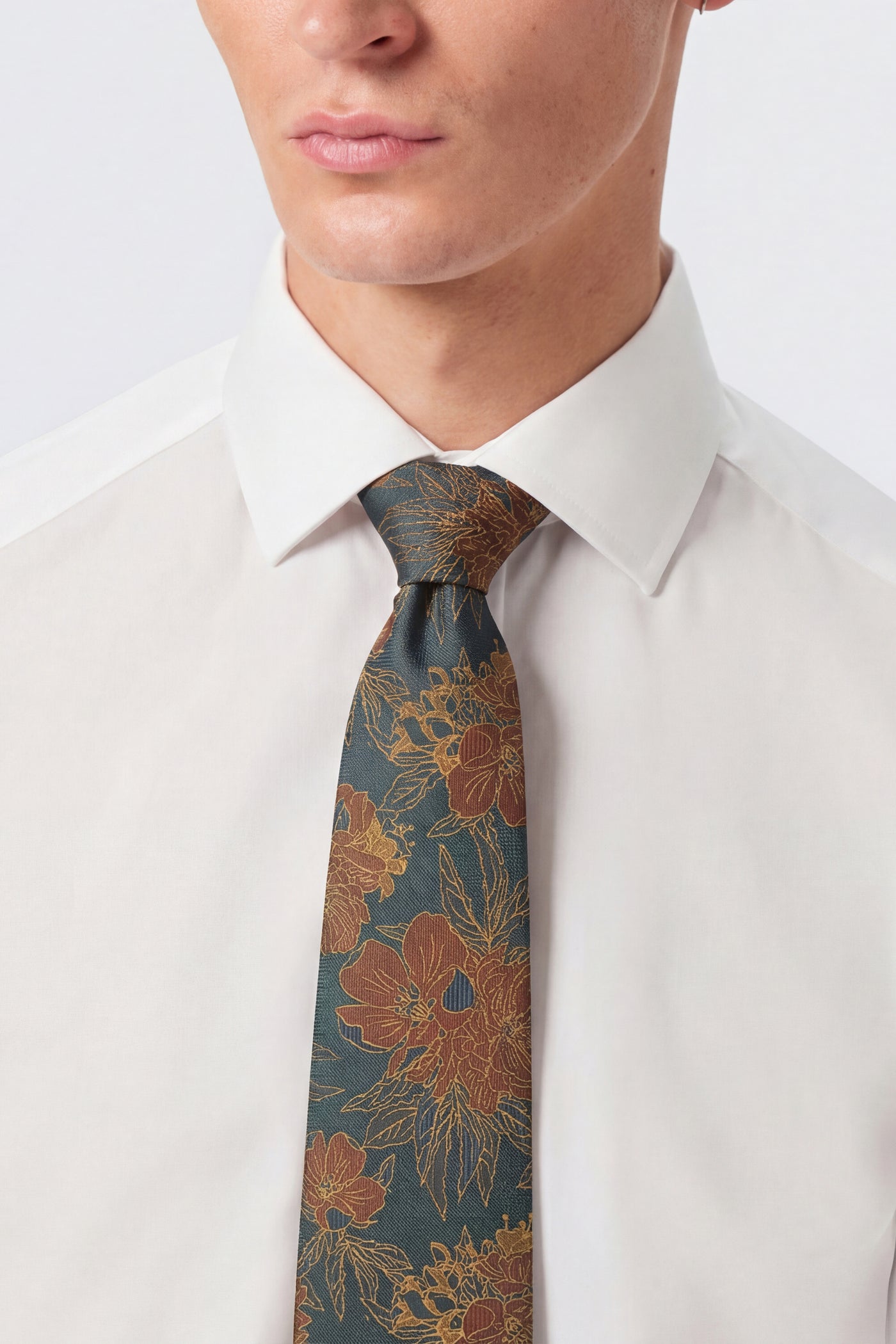 Barnaby Floral Navy Gold Tie