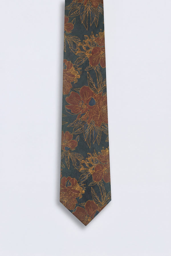 Barnaby Floral Navy Gold Tie