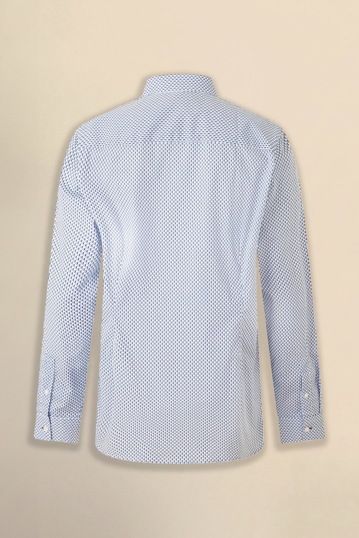 Cleo White Blue Geo Cotton Shirt