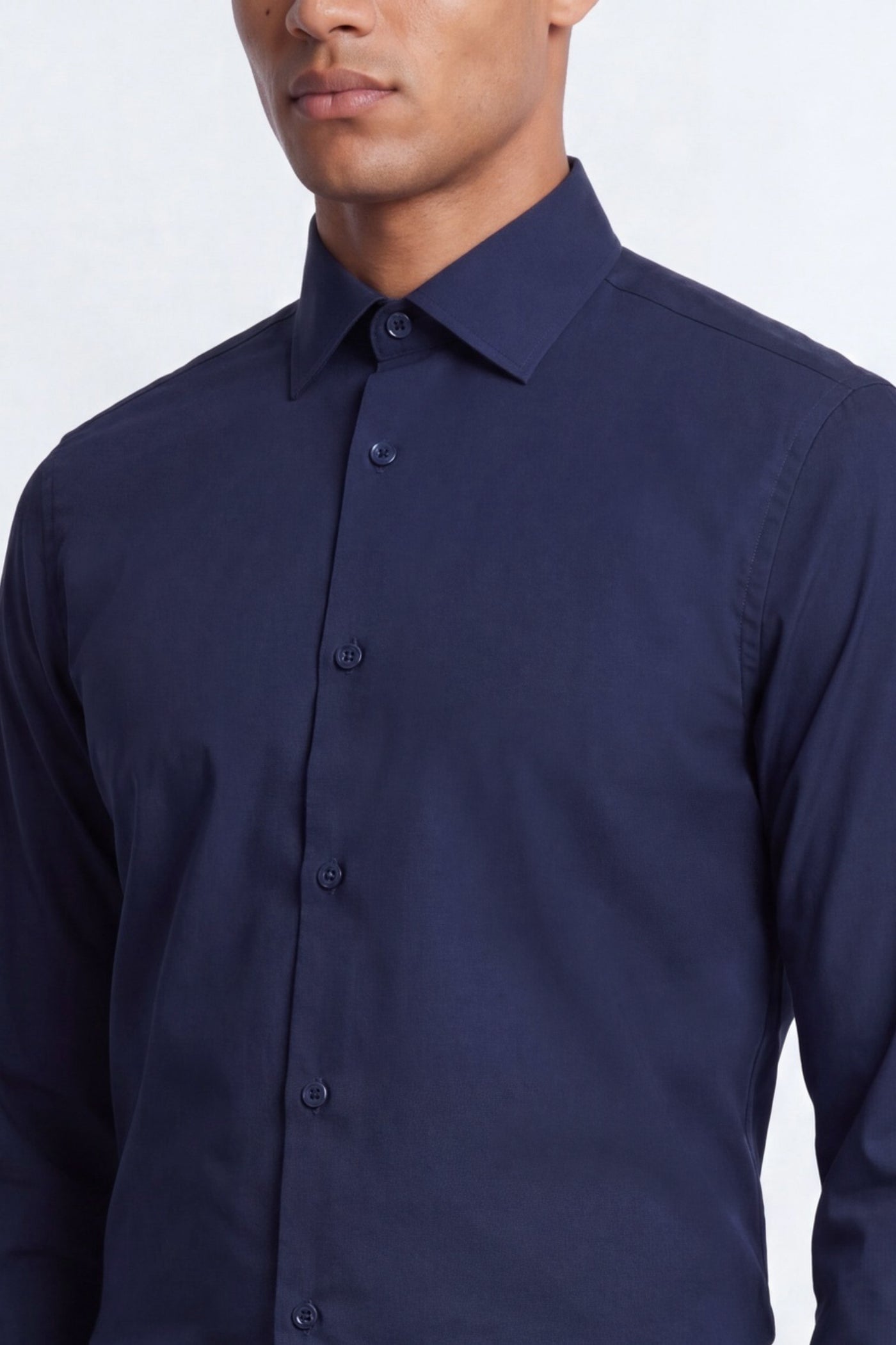 Apsley Slim Fit Navy Cotton Shirt