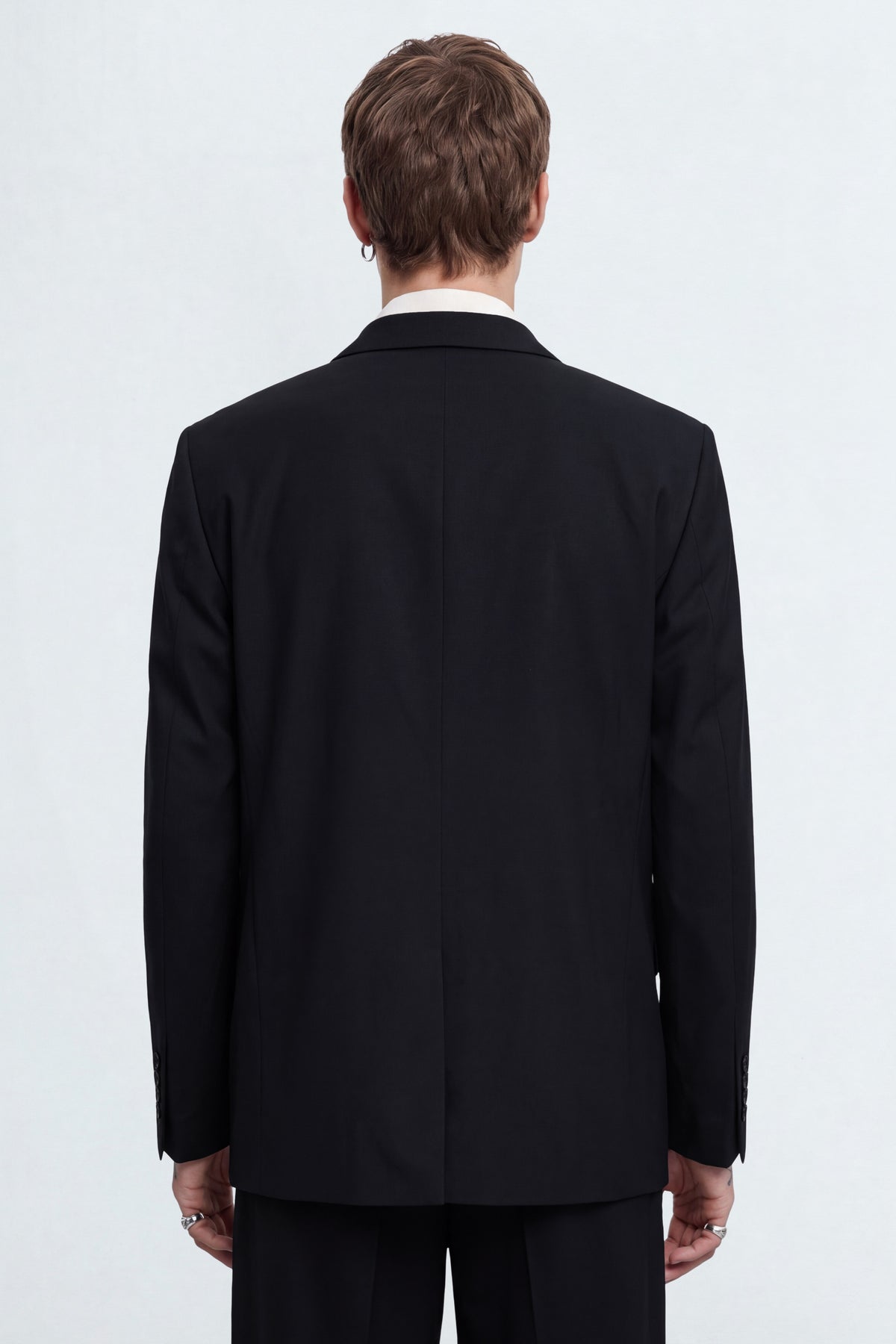 Syrah Relaxed Fit Double Breasted Black Suit