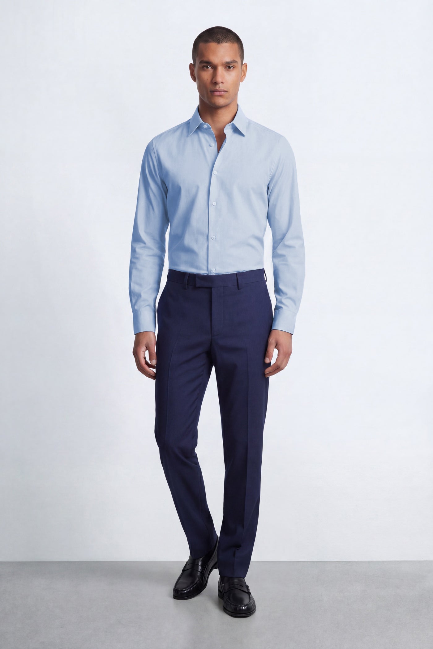 Apsley Slim Fit Blue Cotton Shirt