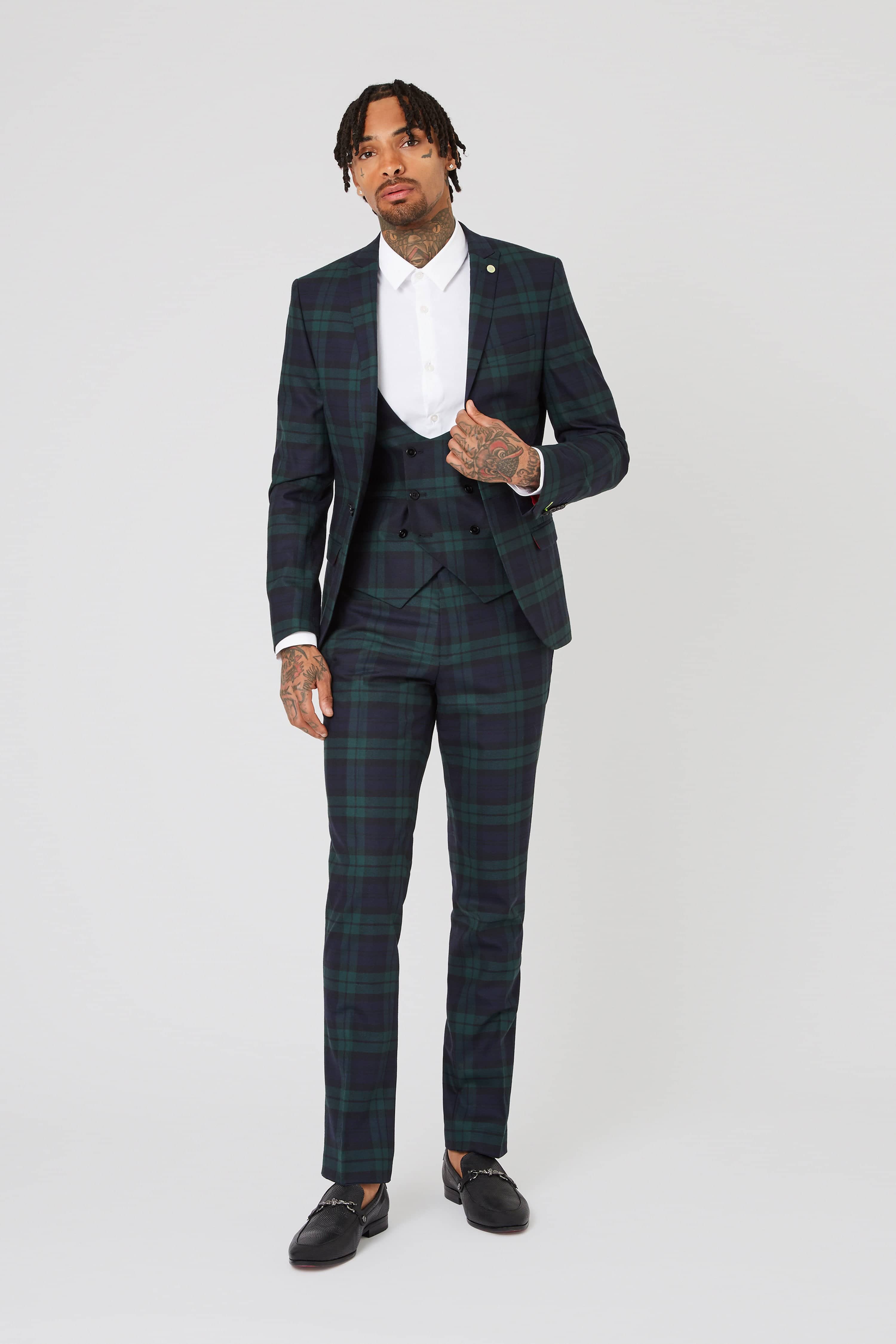 Tartan skinny suit sale