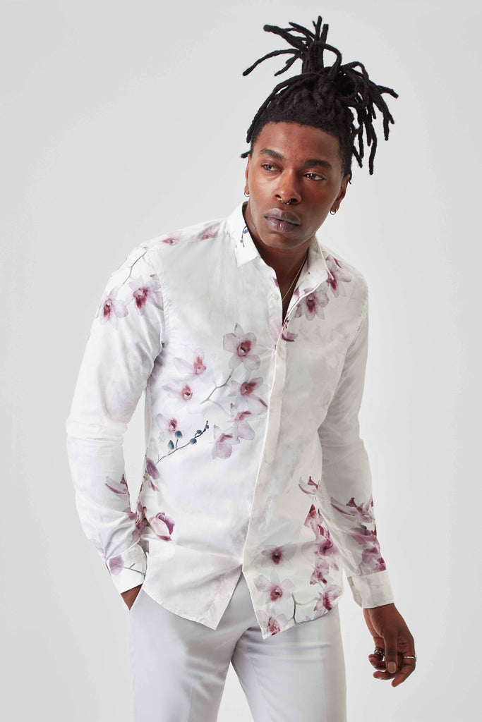 Twisted Tailor Orchid Pink Floral Print Shirt
