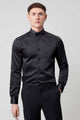 Slinky Slim Fit Black Sateen Shirt - ARCHIVE