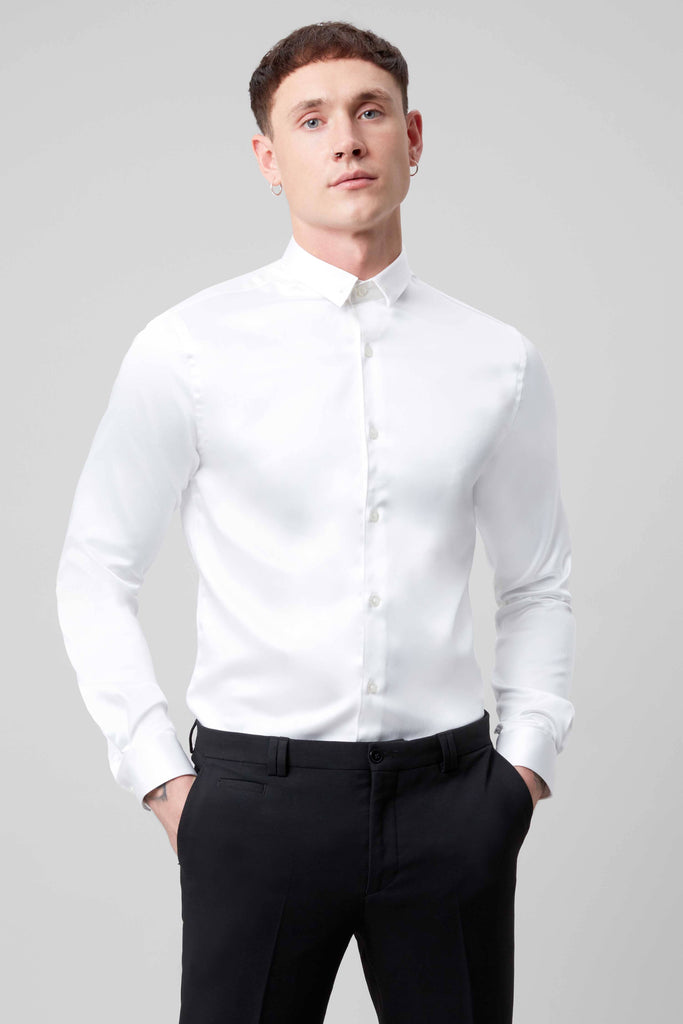 Mens skinny fit shirts sales