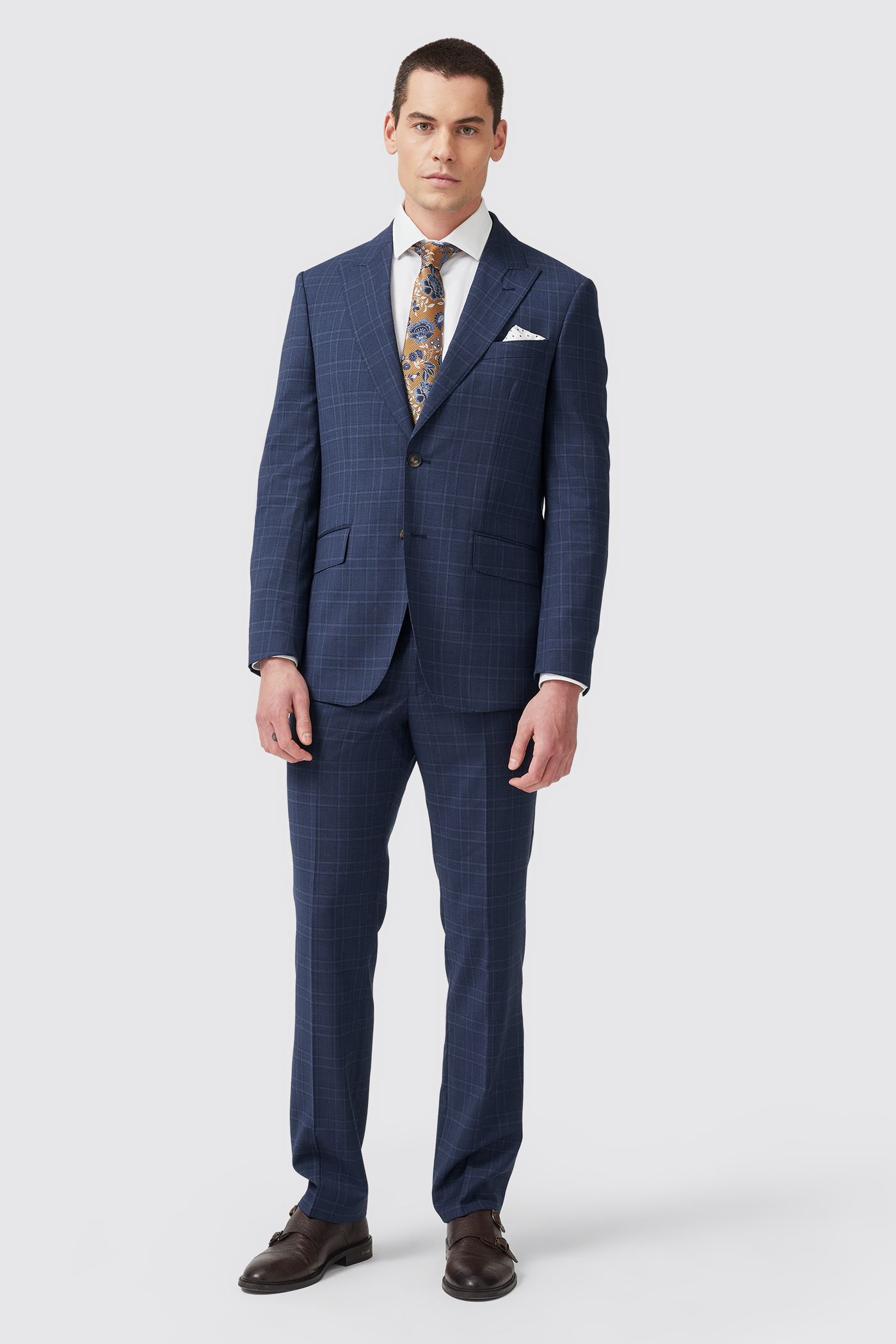 Rivulet Tailored Fit Navy Check Wool Jacket - ARCHIVE