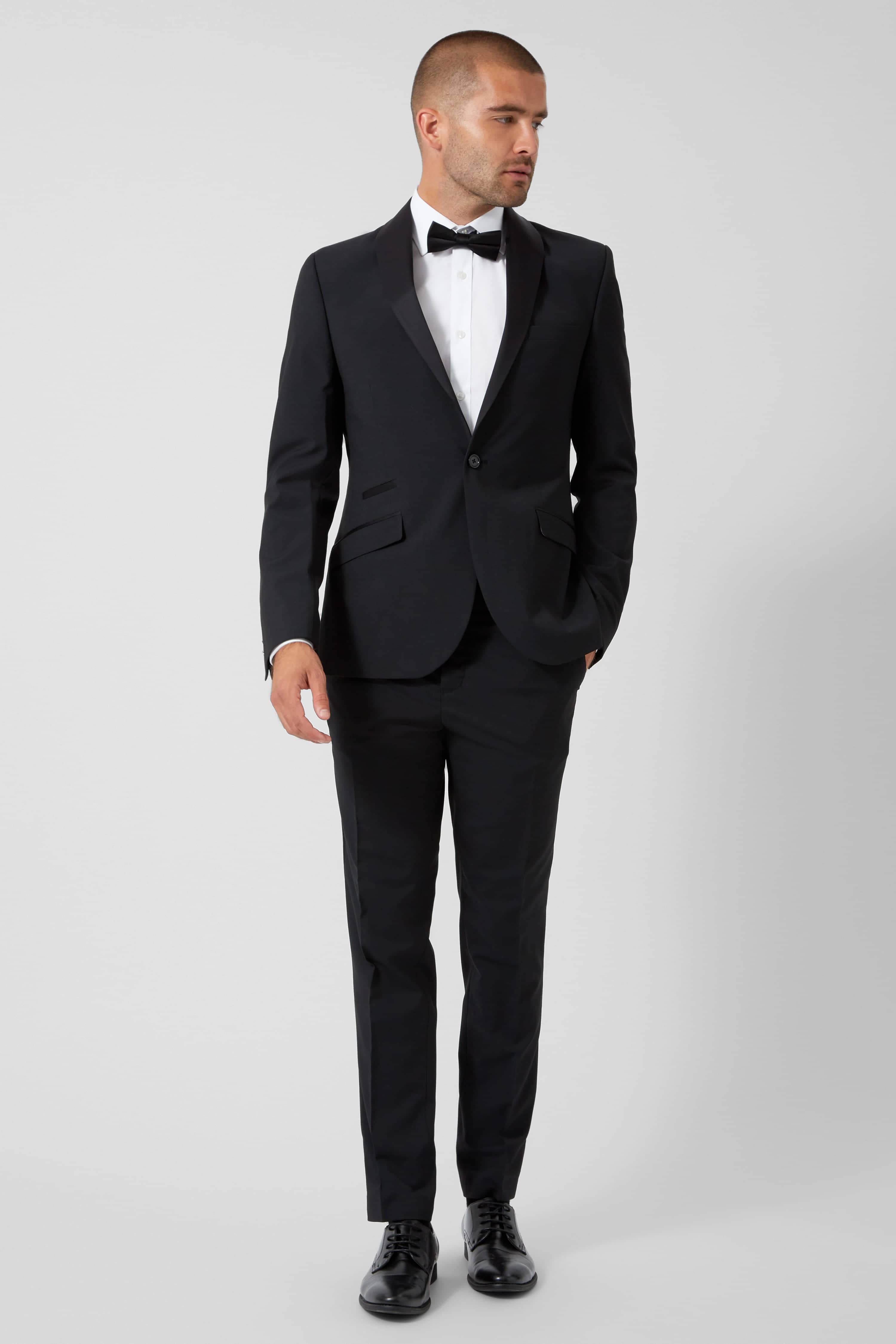 Moore Slim Fit Black Tuxedo Pants - ARCHIVE — Twisted Tailor