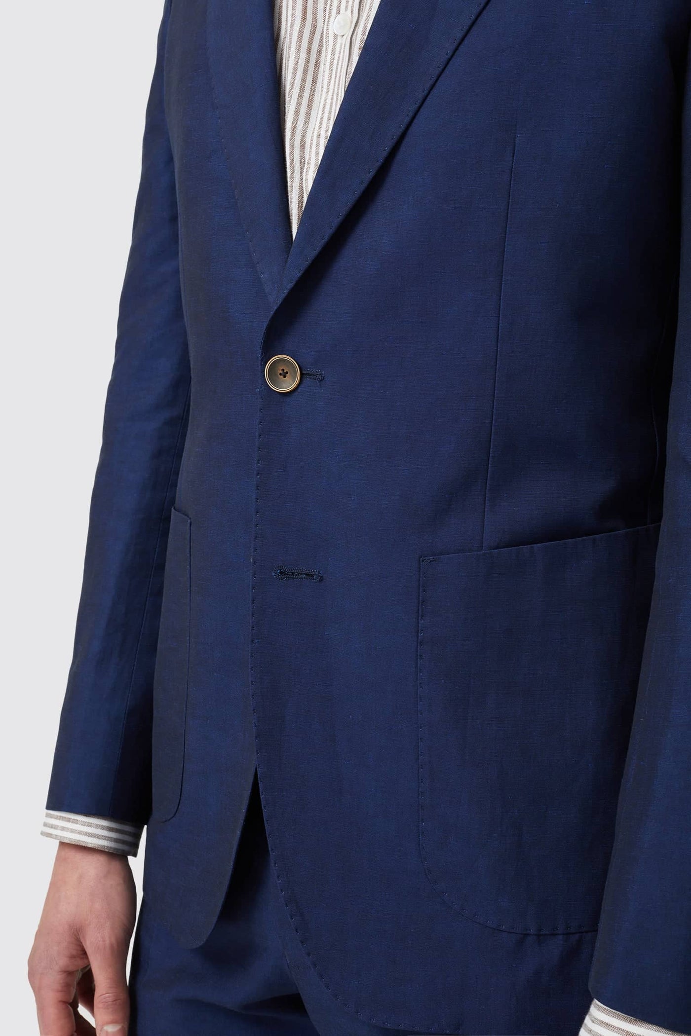 Barnham Tailored Fit Navy Linen Jacket - ARCHIVE