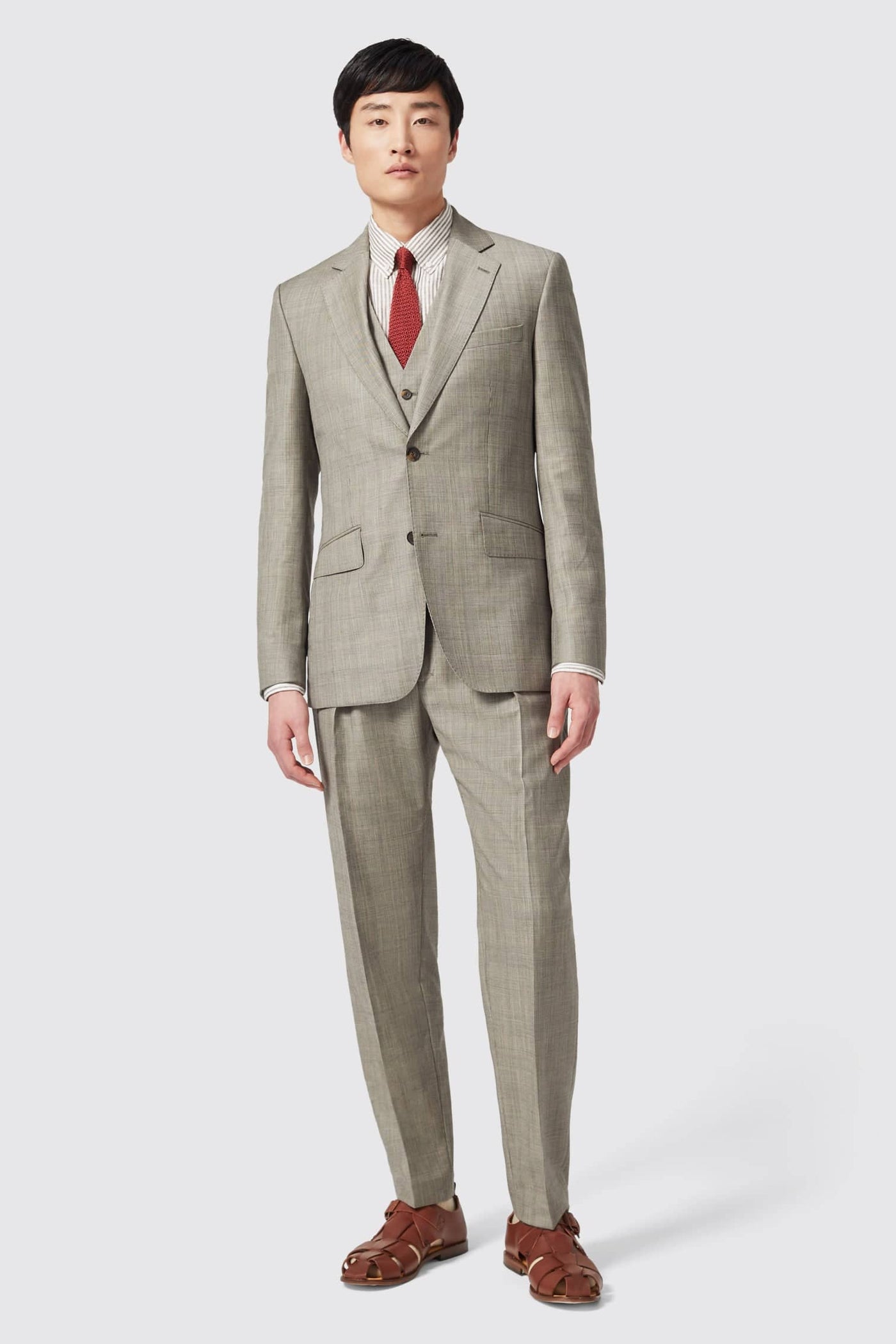 Row Tailored Fit Grey Check Wool Jacket - ARCHIVE