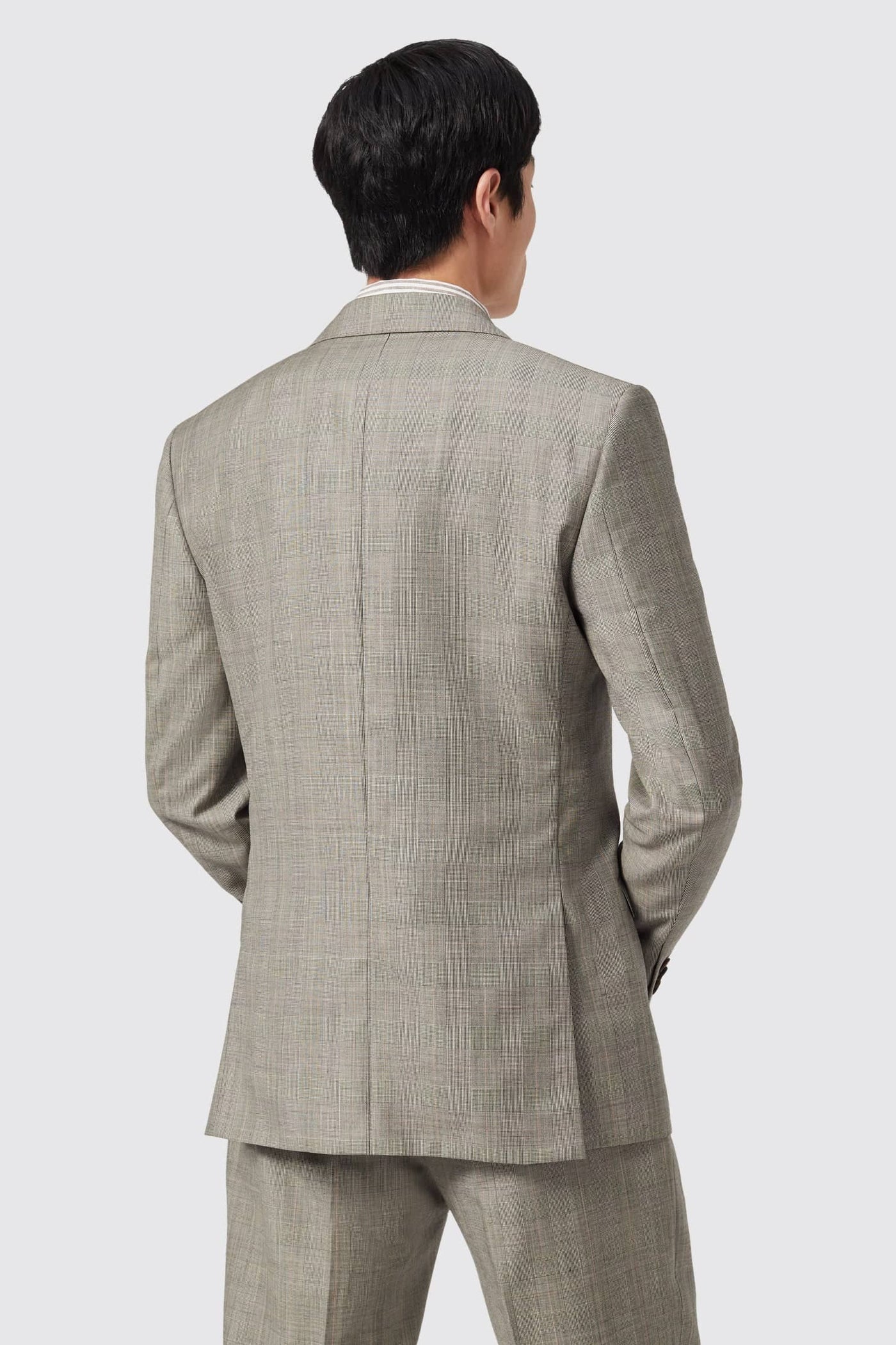 Row Tailored Fit Grey Check Wool Jacket - ARCHIVE