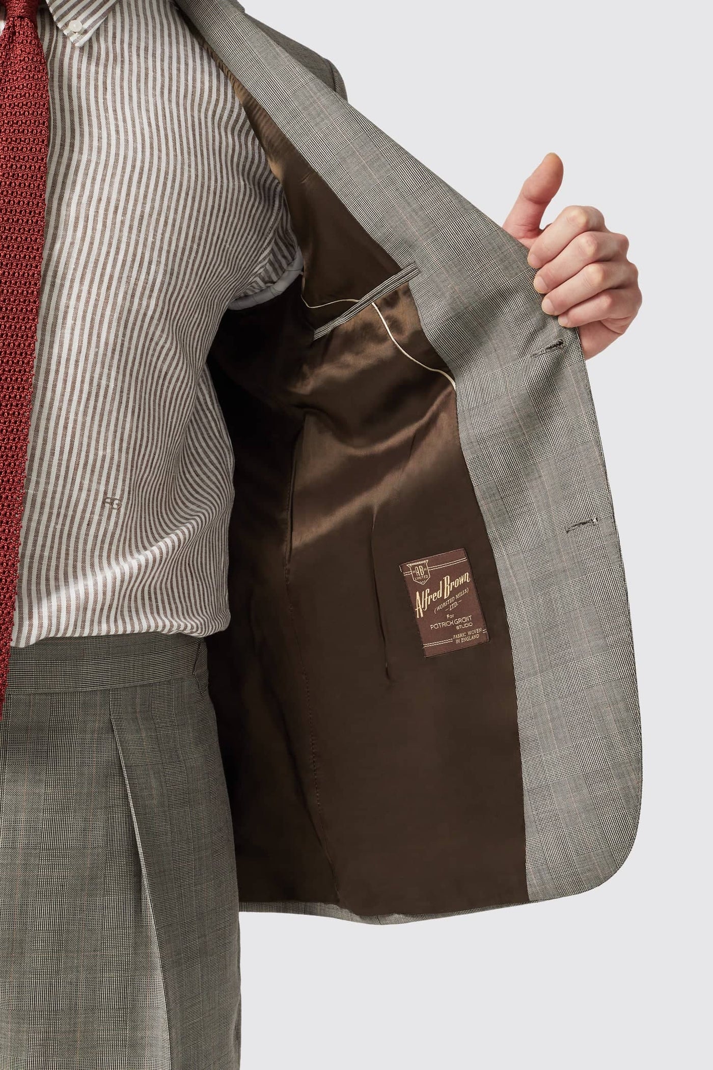 Row Tailored Fit Grey Check Wool Jacket - ARCHIVE