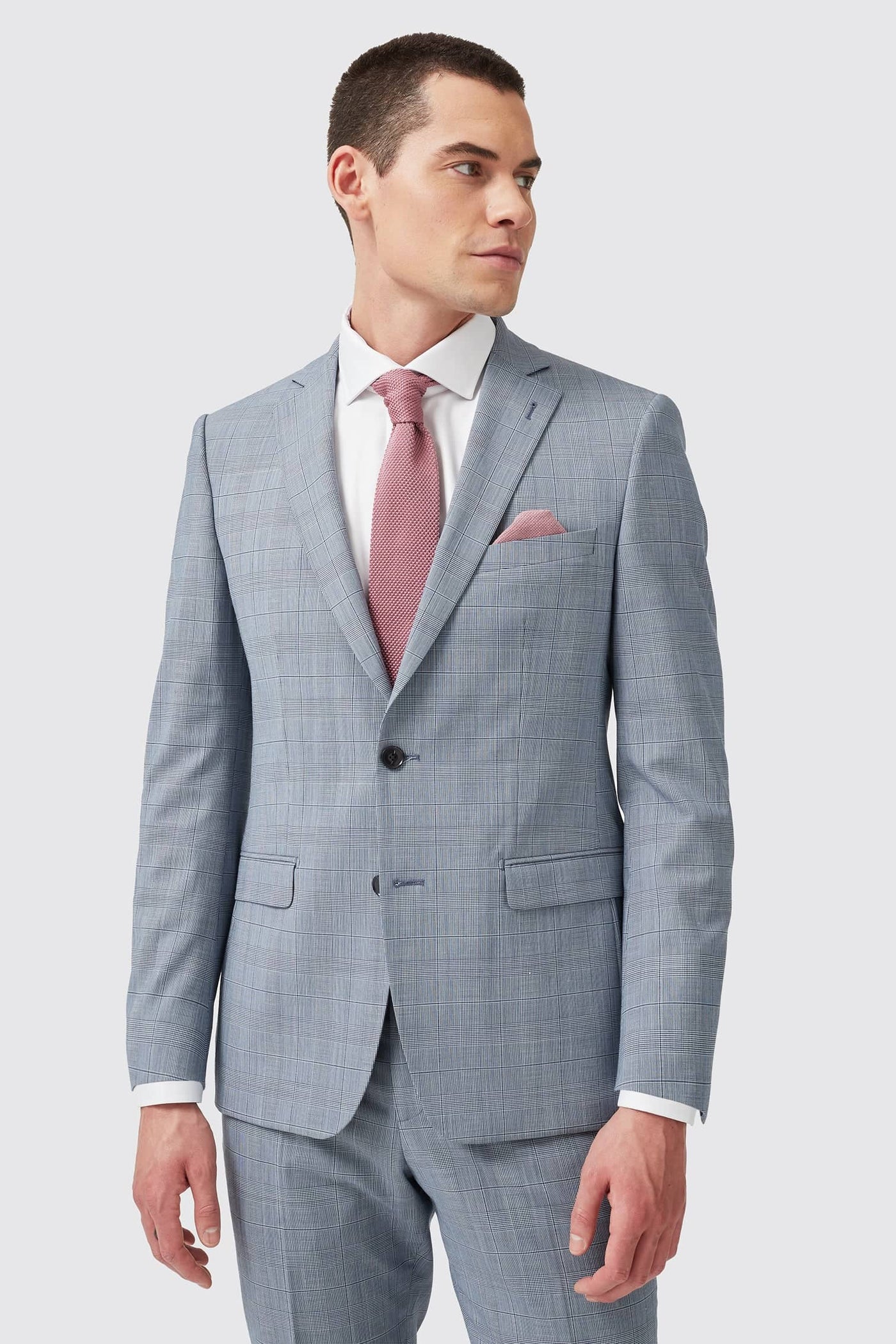 Grengall Slim Fit Blue Check Wool Jacket - ARCHIVE