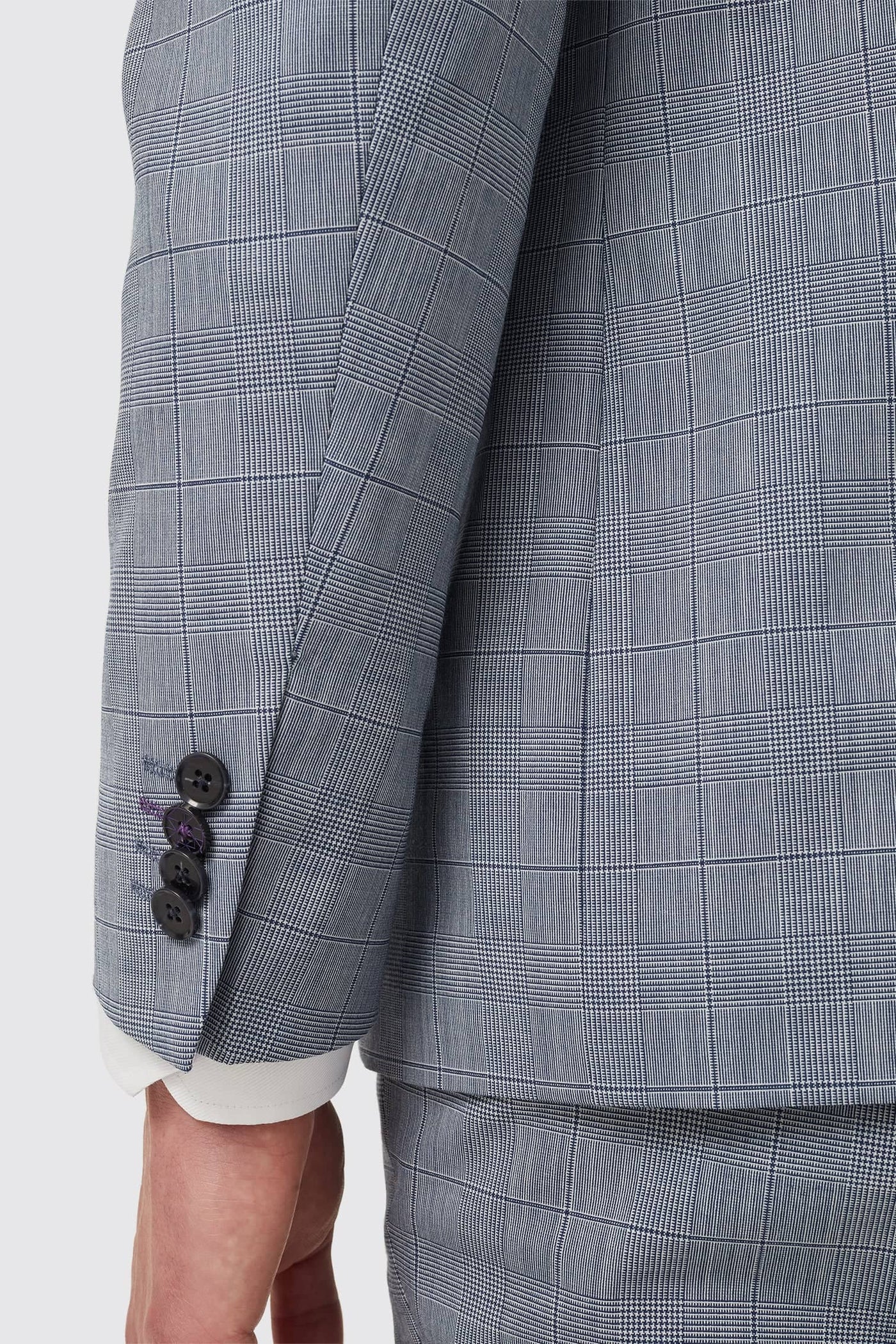 Grengall Slim Fit Blue Check Wool Jacket - ARCHIVE