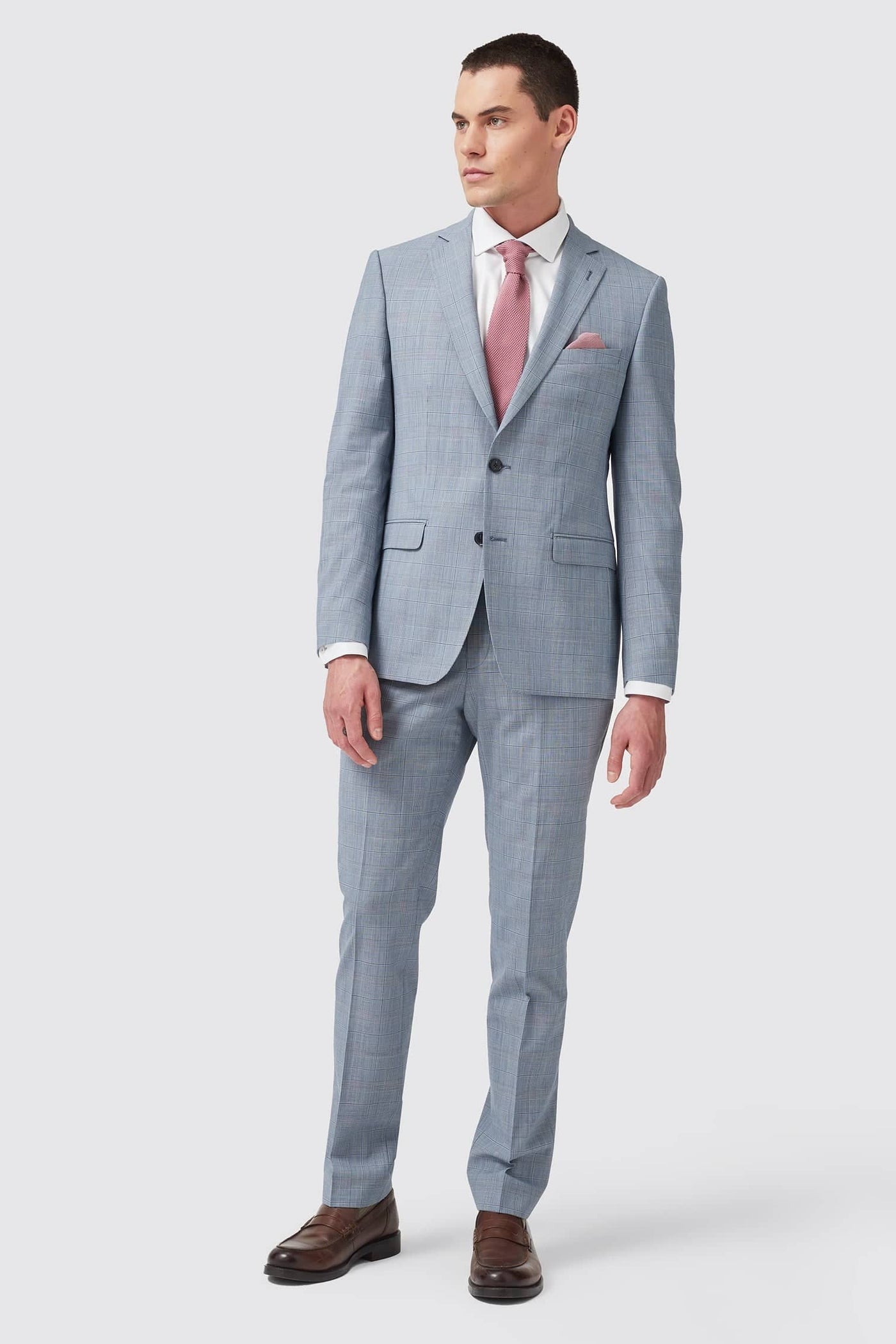 Grengall Slim Fit Blue Check Wool Suit - ARCHIVE
