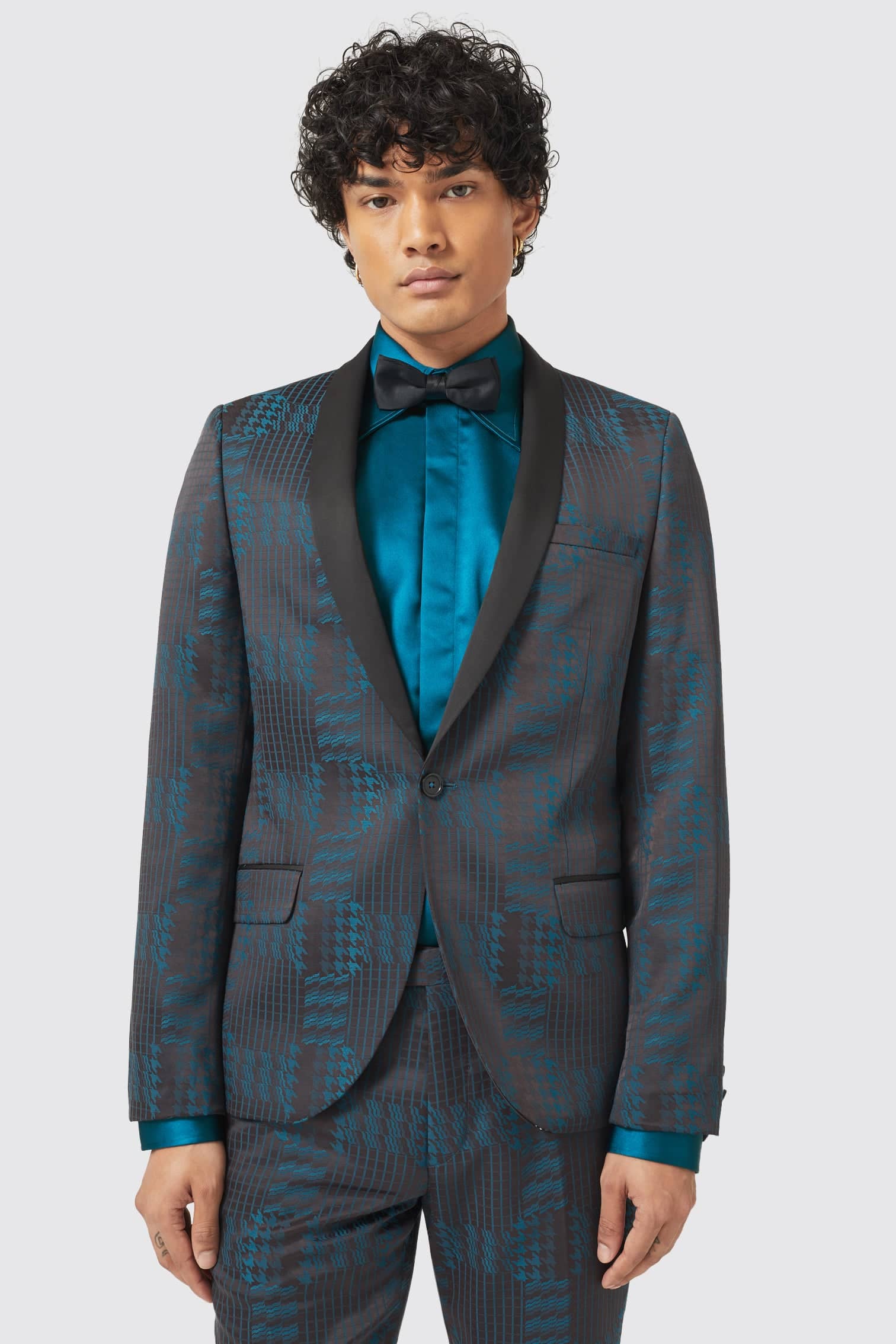 Twisted tailor super skinny suit jacket with flocking outlet