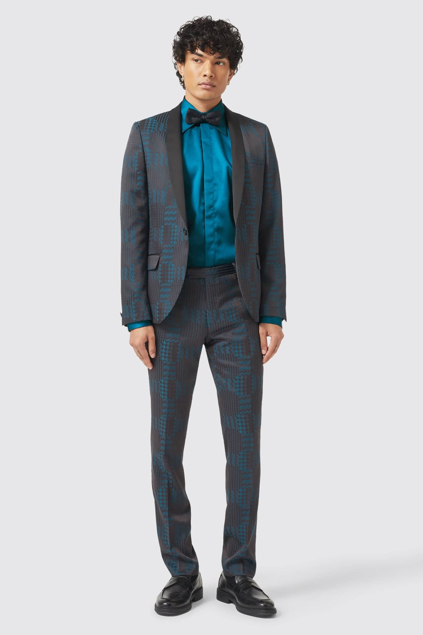 Garland Skinny Fit Black Green Check Trousers - ARCHIVE