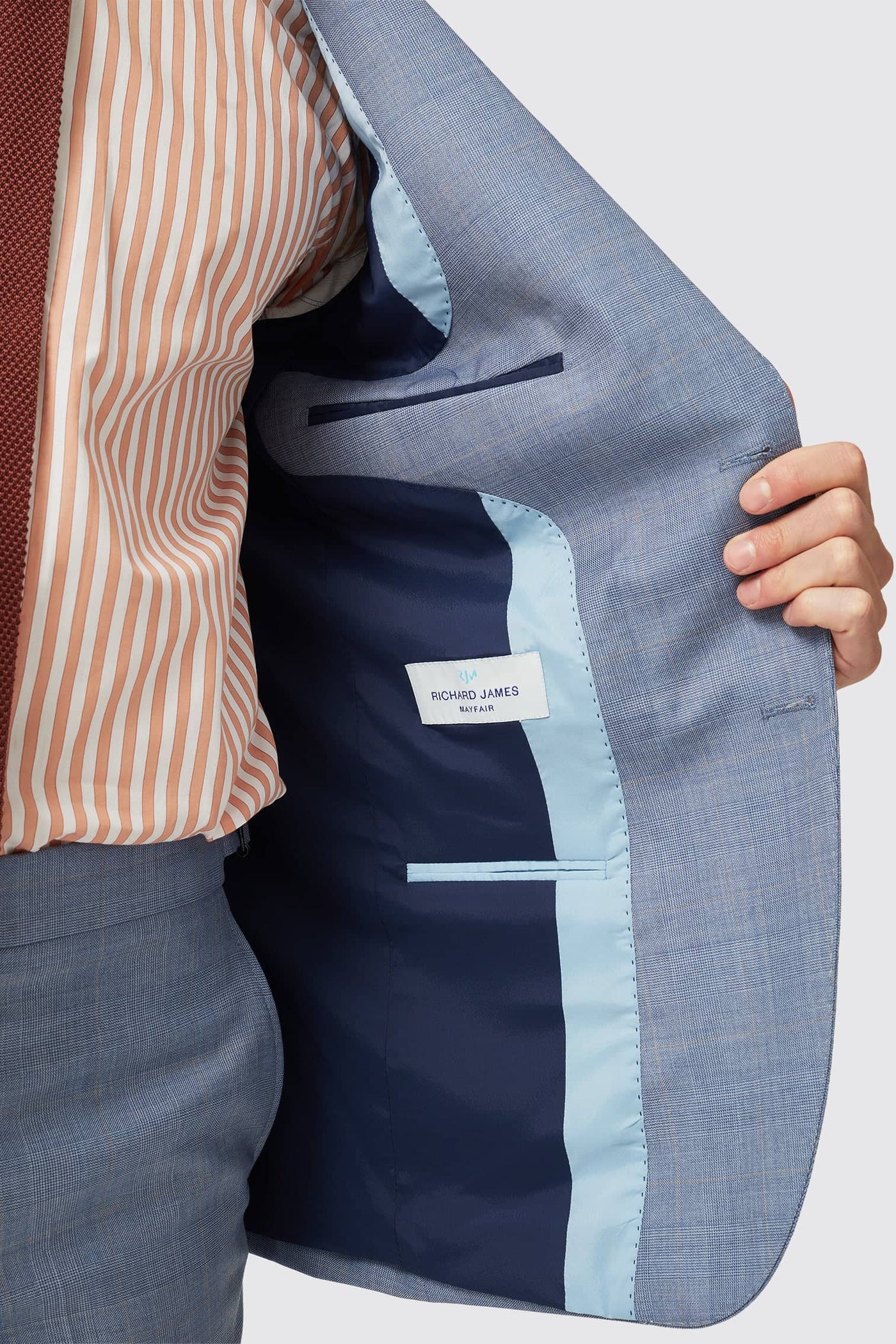 Rivulet Tailored Fit Blue Check Wool Jacket - ARCHIVE