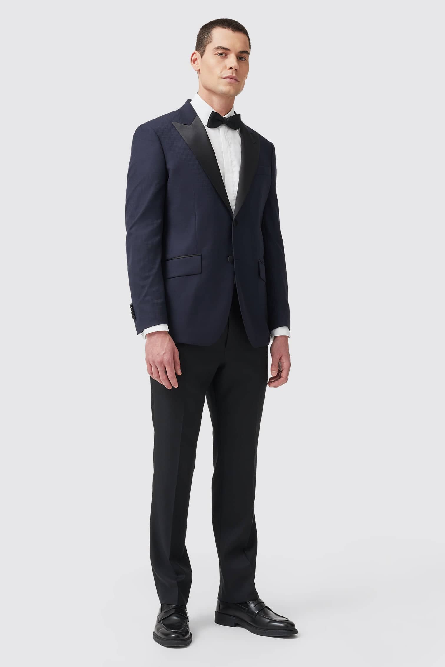Rivulet Tuxedo Jacket Navy Texture - ARCHIVE – Twisted Tailor