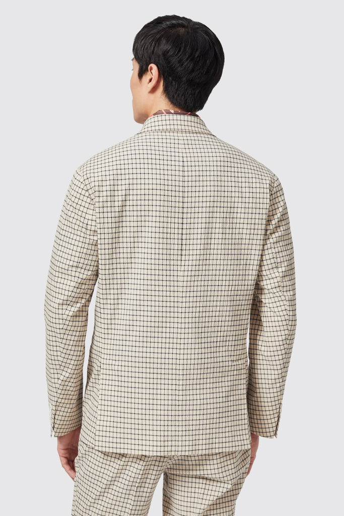 Berkley Tailored Fit Neutral Check Cotton Jacket - ARCHIVE – Twisted Tailor