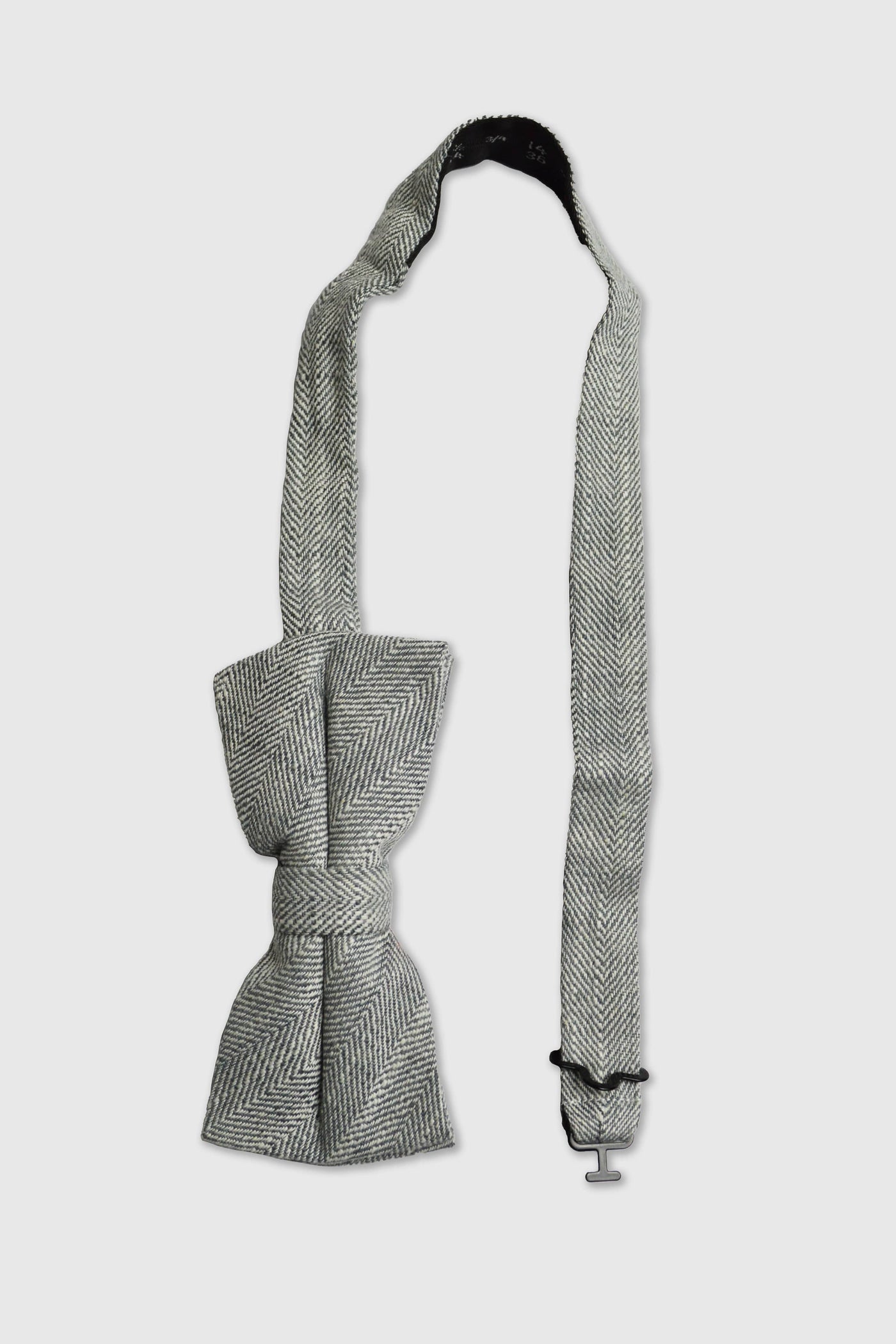 Wheel Grey Herringbone Bow tie