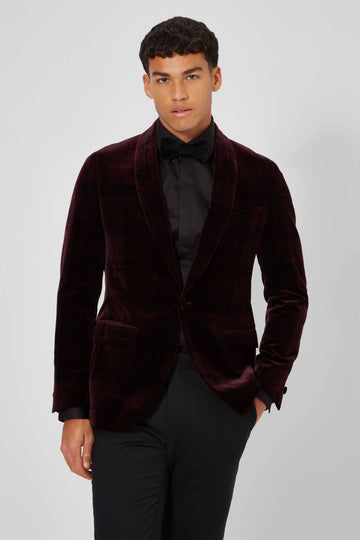 almeida-blazer-burgundy-check