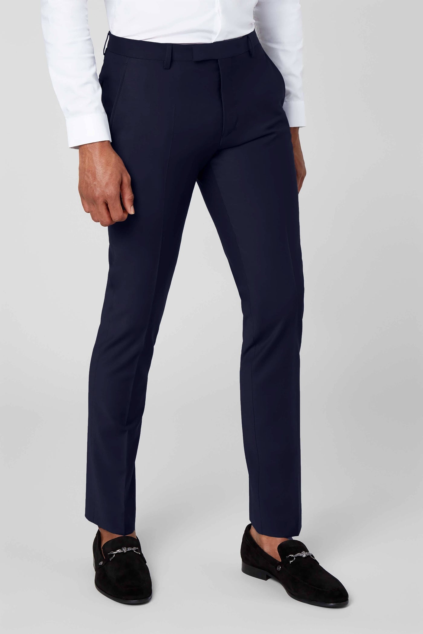 Drake Skinny Fit Dark Navy Wool Trousers - ARCHIVE
