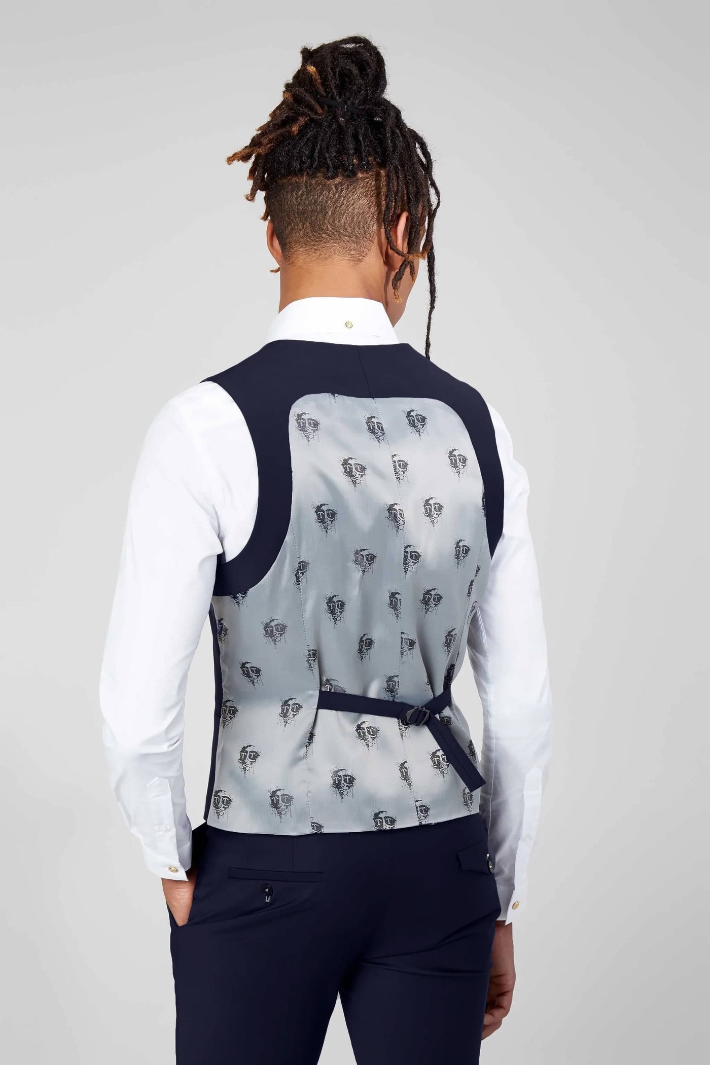 Drake Skinny Fit Dark Navy Wool Vest - ARCHIVE