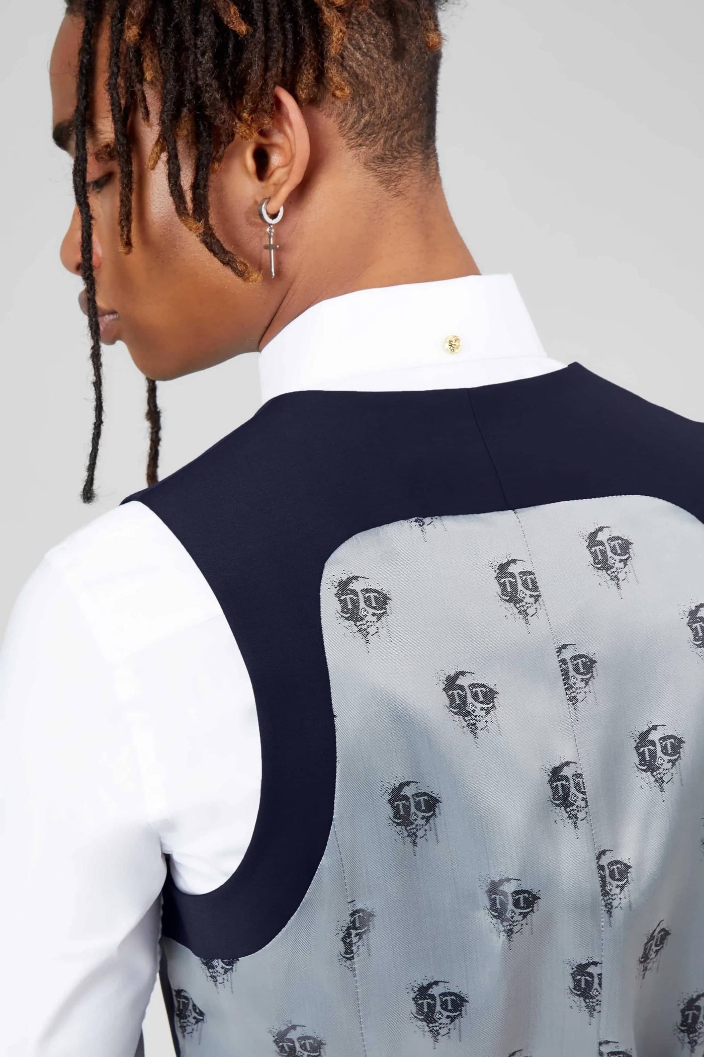 Drake Skinny Fit Dark Navy Wool Vest - ARCHIVE