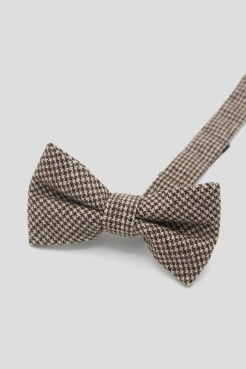 Shelby & Sons Costa Brown Bow Tie in Puppytooth