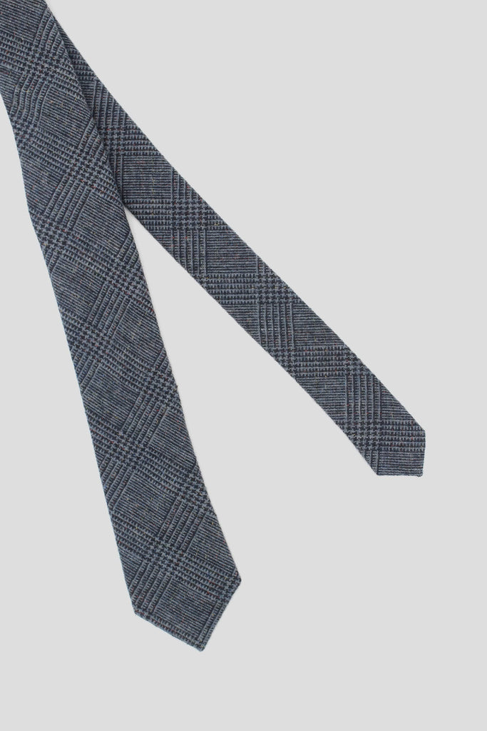 Shelby & Sons Darius Blue Prince of Wales Check Tie