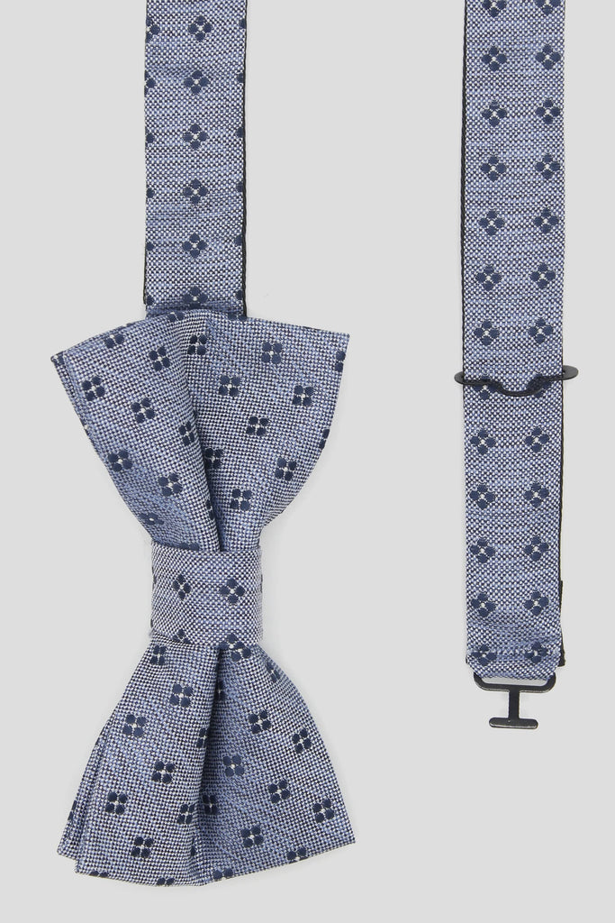 Shelby & Sons Monty Blue Bow Tie with Micro-Print