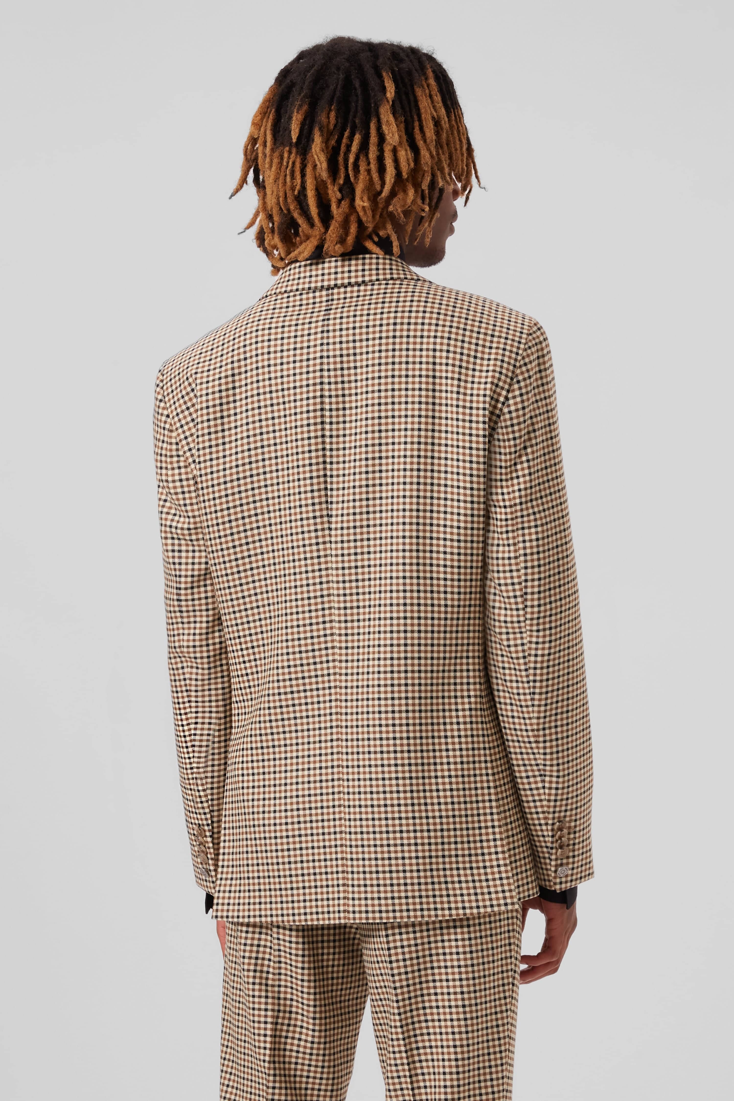 Blythe Slim Fit Beige Check Suit — Twisted Tailor