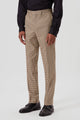 Blythe Slim Fit Beige Check Trousers