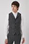 Uptown Slim Fit Grey Tweed Wool Waistcoat