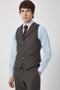 Uptown Slim Fit Brown Tweed Wool Waistcoat