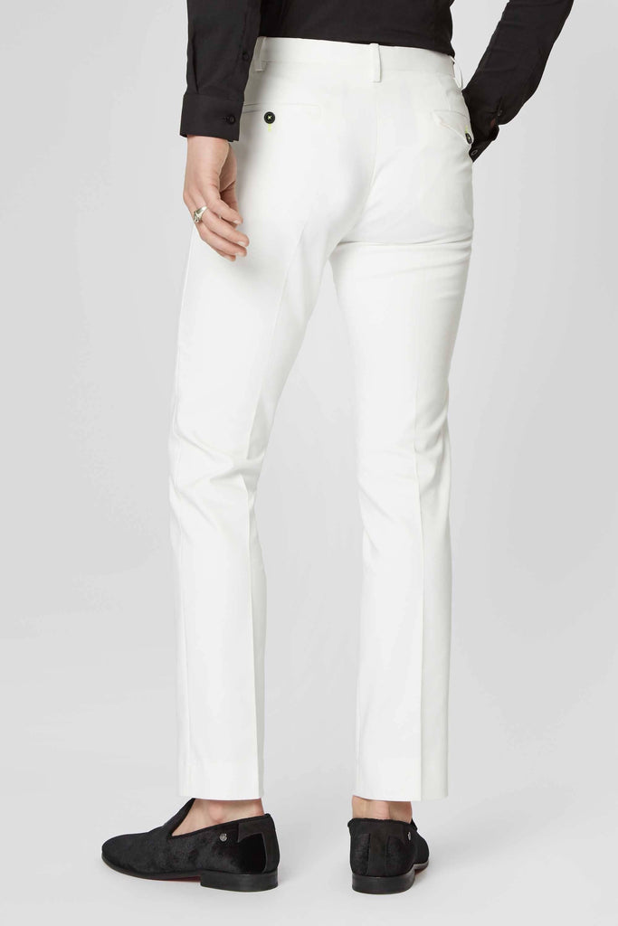 Twisted Tailor Brondesbury Skinny Fit White Tuxedo Trousers