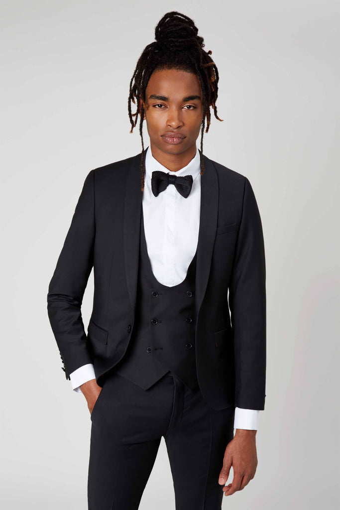 Twisted Tailor Ellroy Skinny Fit Black Suit 